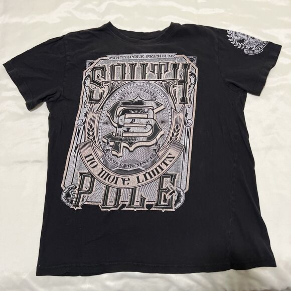 Vintage Y2K SouthPole T Shirt Mens XL No More Limits Black Short Sleeve - Picture 1 of 13
